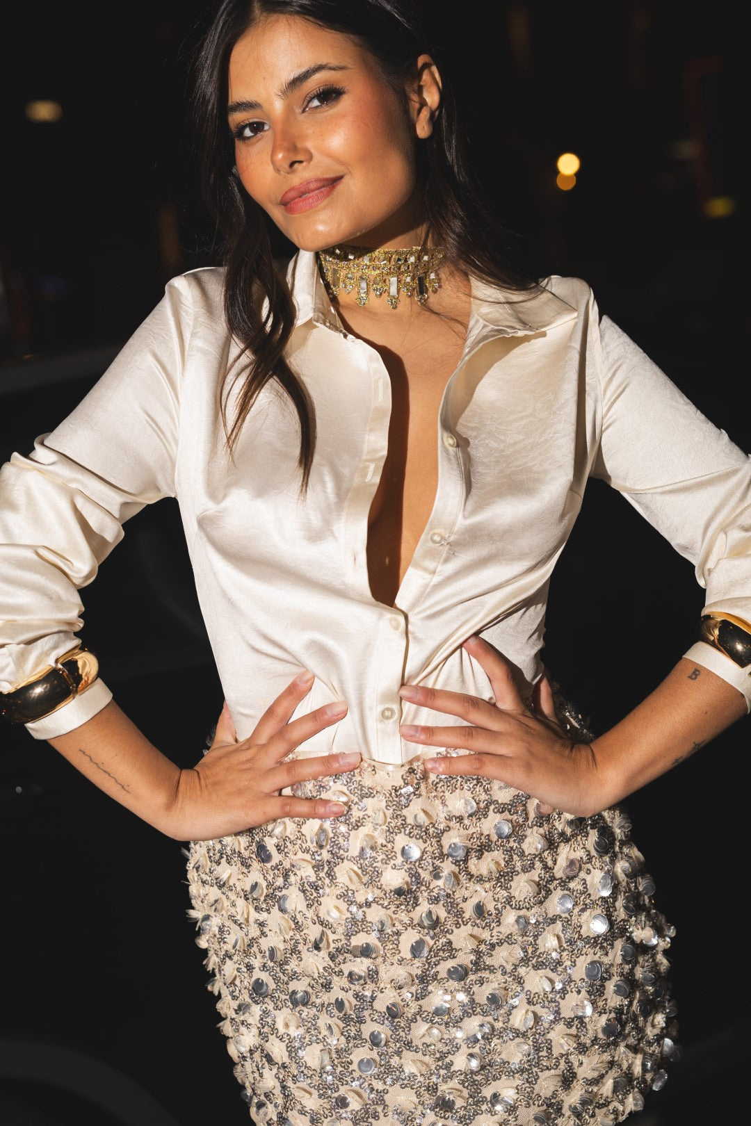 Champagne Sequin Skirt