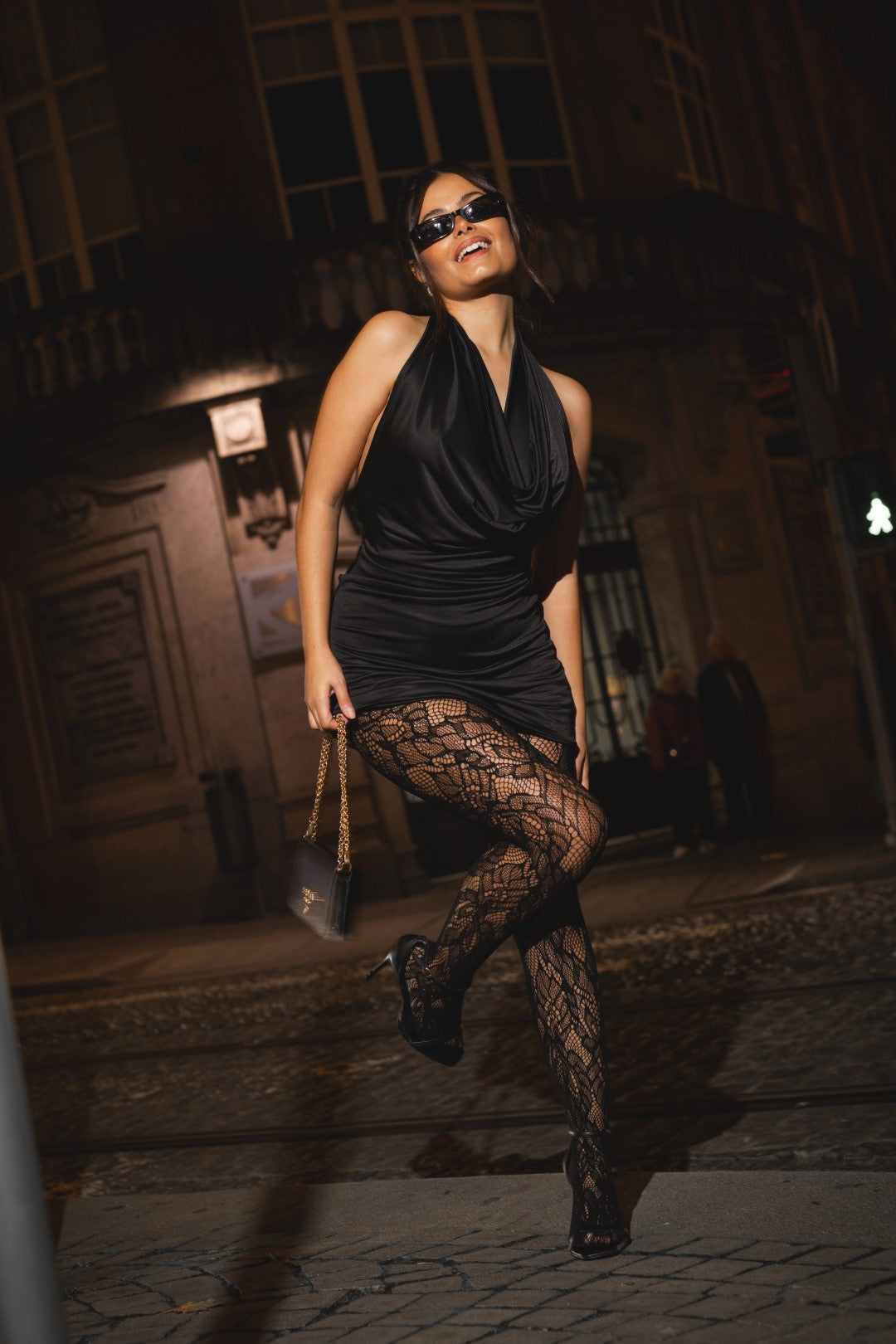 Black Short Dress with Open Back