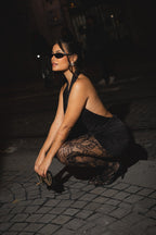 Vestido Curto Costas Abertas Preto
