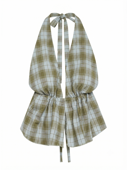 Conjunto Xadrez Decote Halter