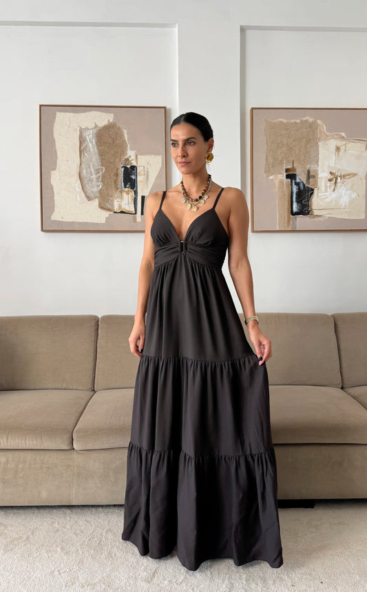 Vestido Moretti marrón chocolate