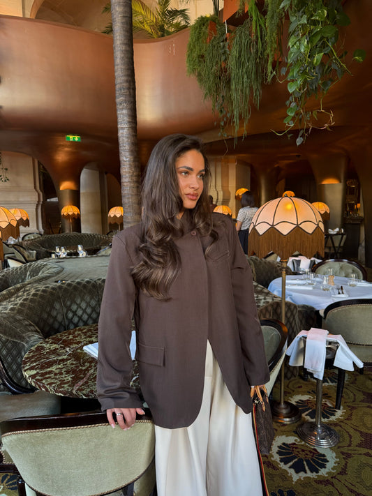 Коричневий двобортний блейзер