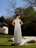 Satinkleid mit Polka-Dot-Muster