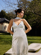Satinkleid mit Polka-Dot-Muster