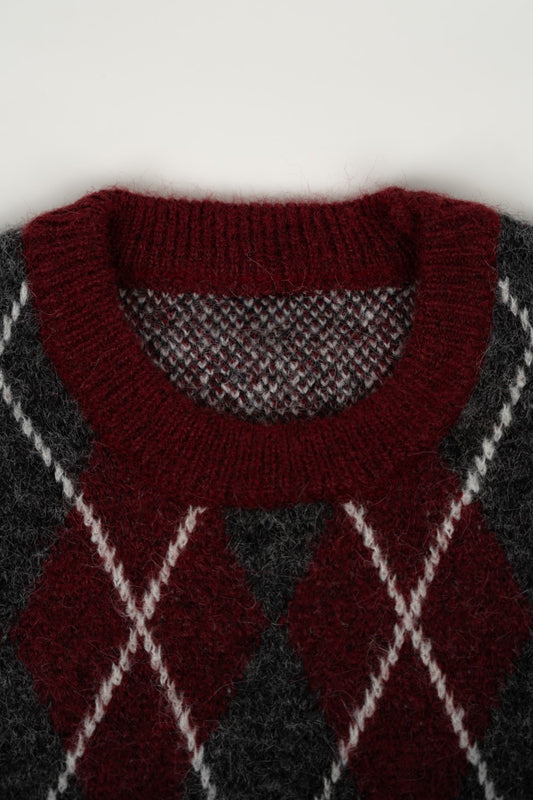 Camisola Malha Padrão Losangos