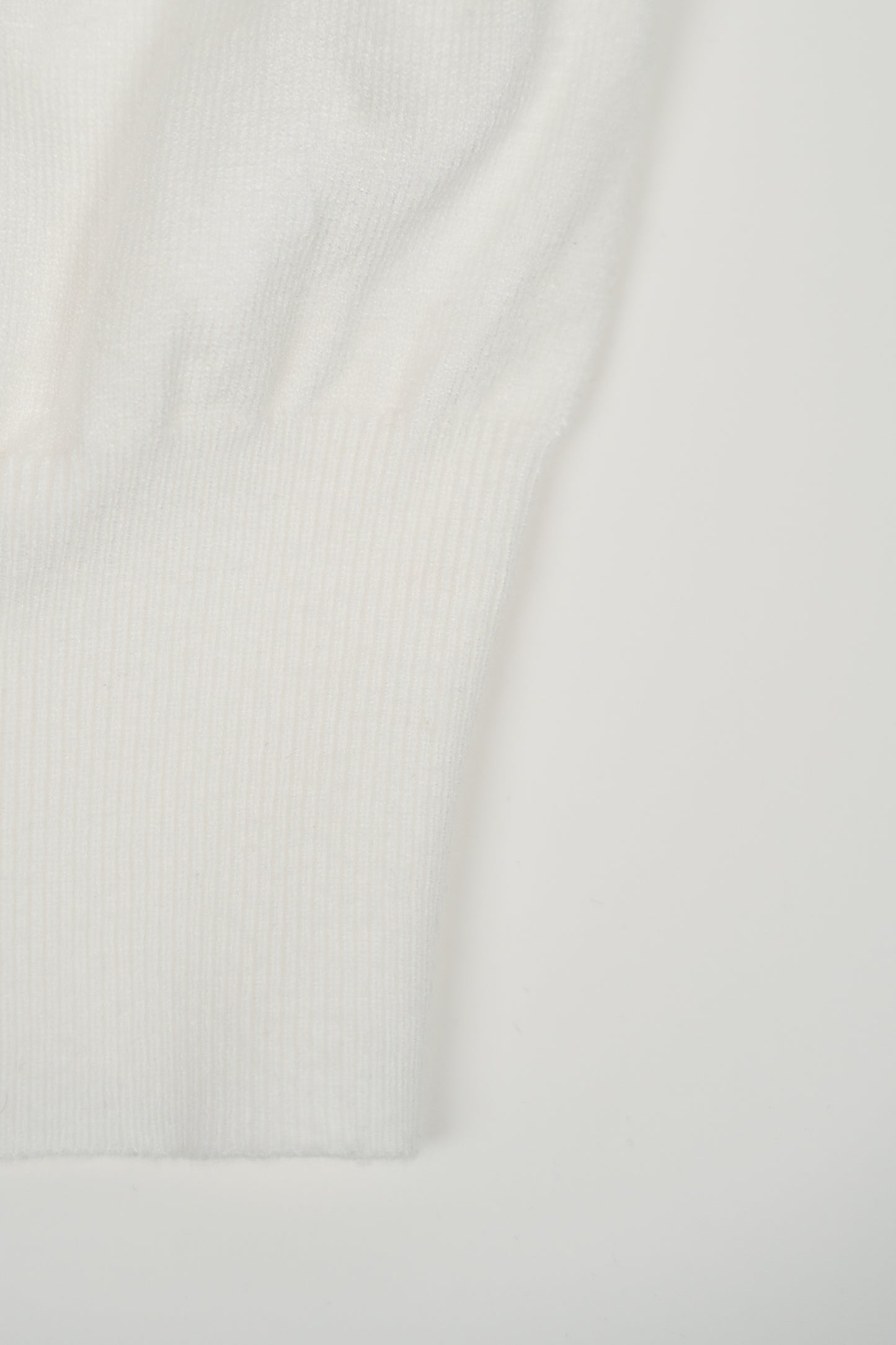 White Knit Sweater with Gold Details