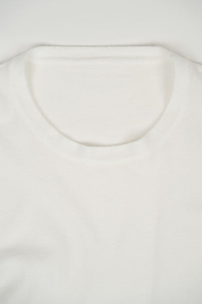 White Knit Sweater with Gold Details