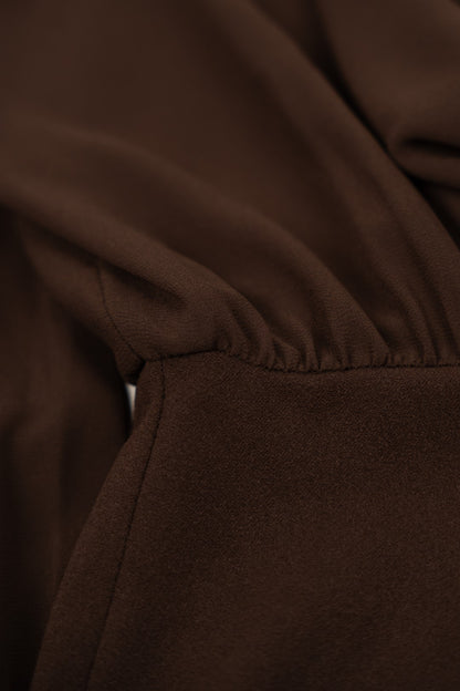 Brown Draped Back Dress