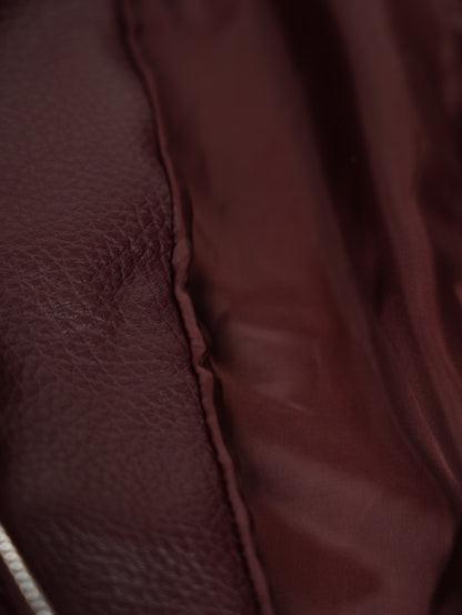 Blusão Ecopele Detalhe Gola Bordeaux