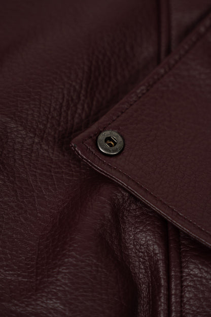 Blusão Ecopele Detalhe Gola Bordeaux