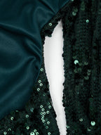 Robe courte verte à paillettes