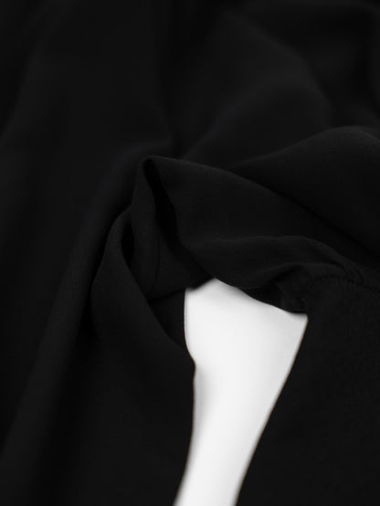 Vestido Costas Drapeadas Preto