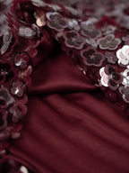 Bordeaux Sequin Skirt