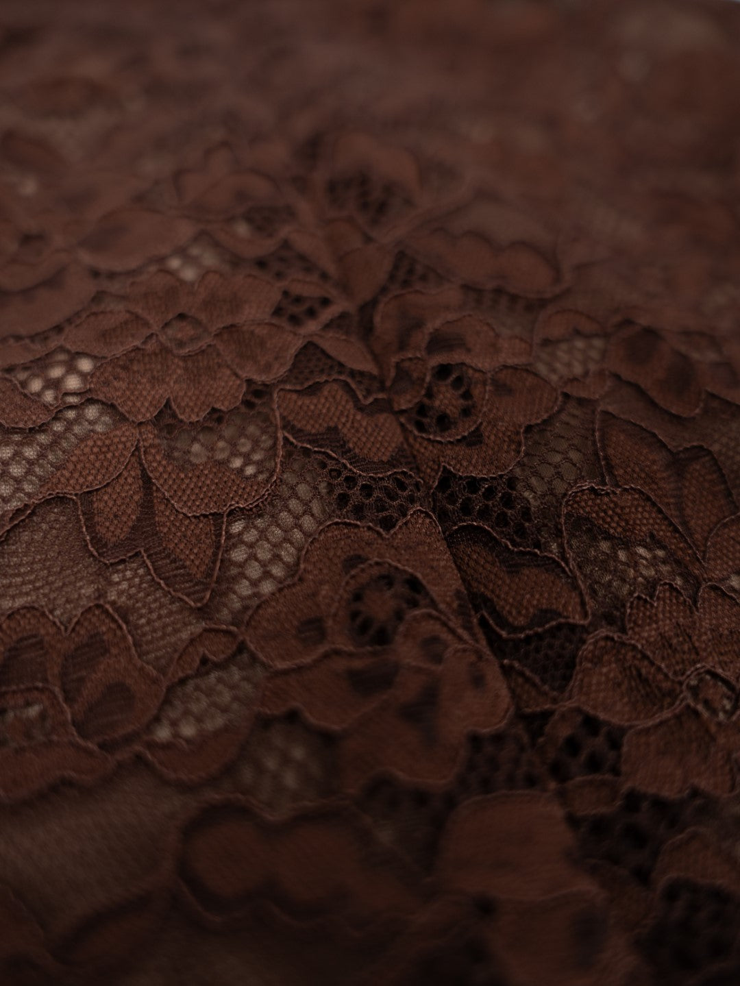 Brown Lace Midi Dress