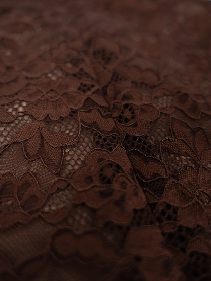 Brown Lace Midi Dress