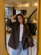 Blazer Oversize Risca Diplomática Chocolate