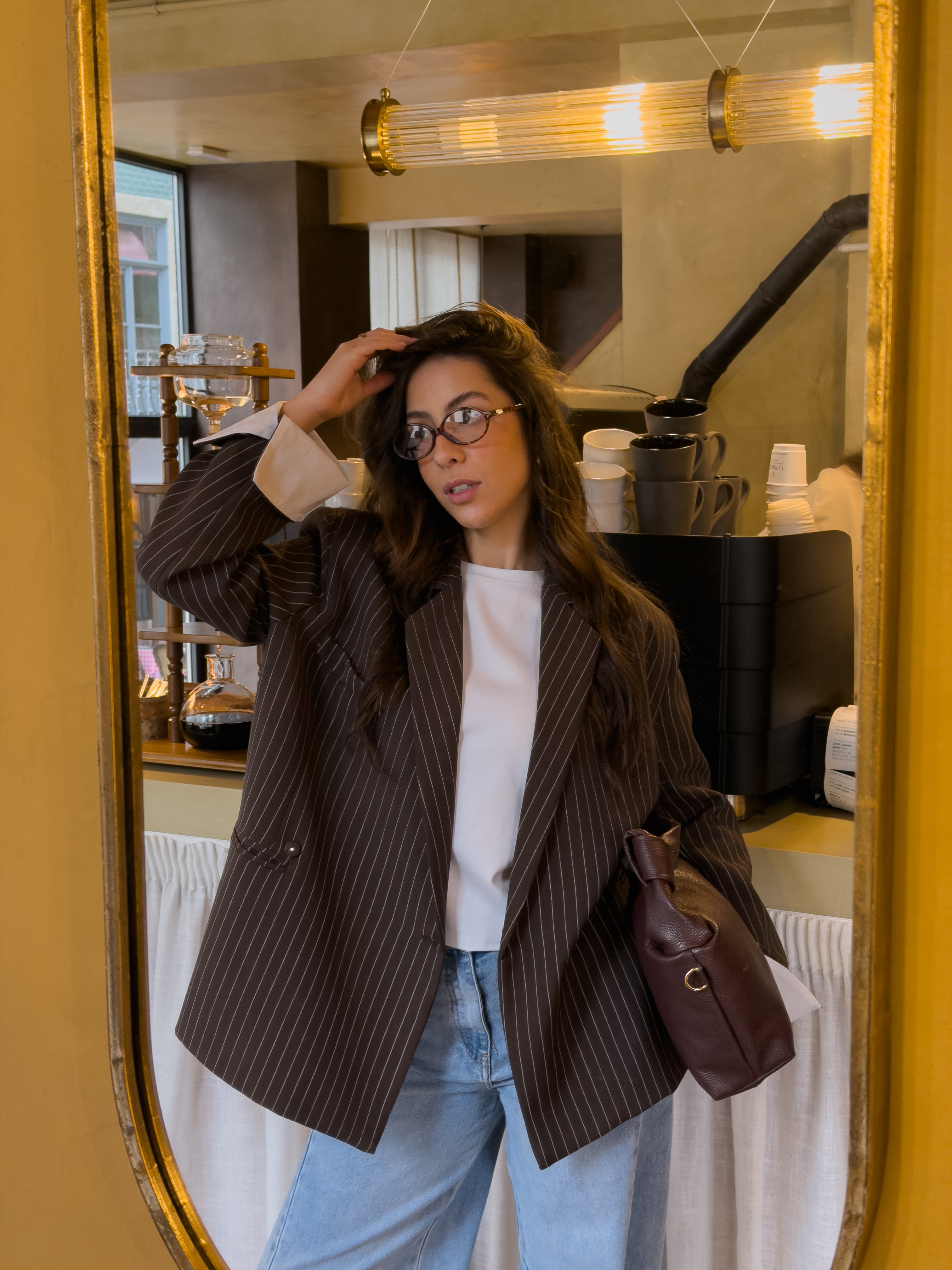 Blazer Oversize Risca Diplomática Chocolate