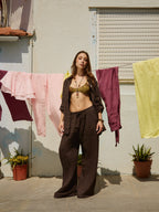 Conjunto Camisa Linho Castanho