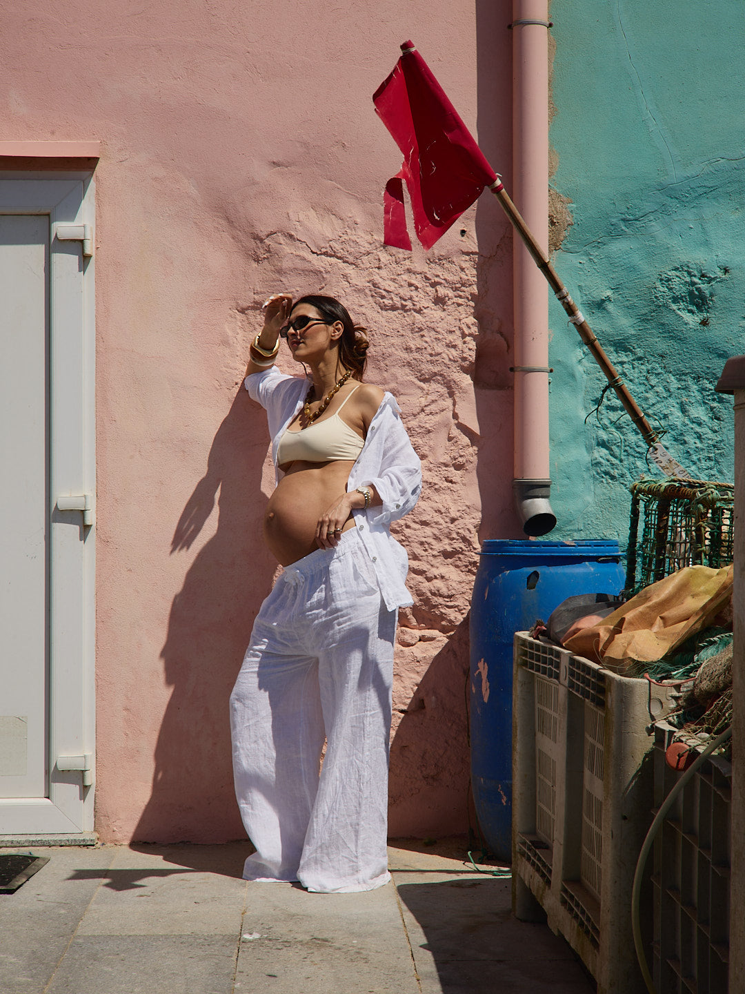 Conjunto Camisa  Linho Branco