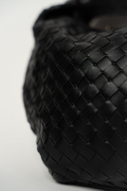 Czarna pleciona torba na ramię