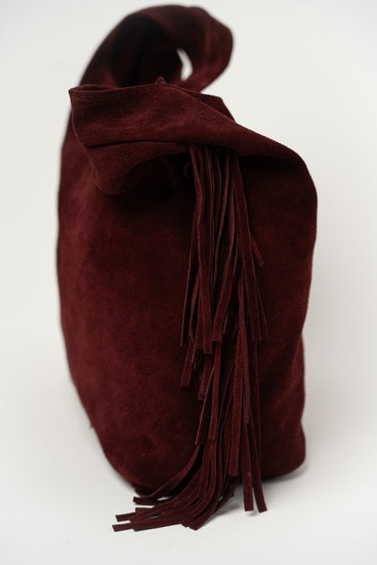 Mala de Ombro Camurça Bordeaux