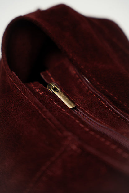 Mala de Ombro Camurça Bordeaux