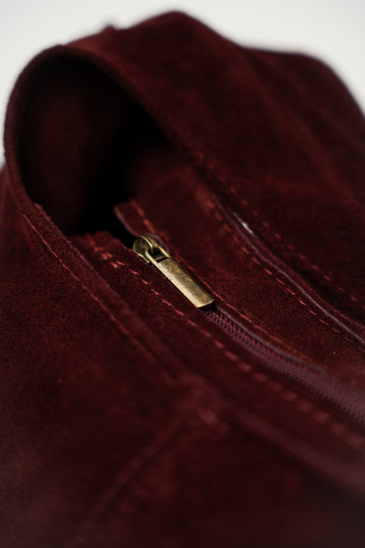 Mala de Ombro Camurça Bordeaux