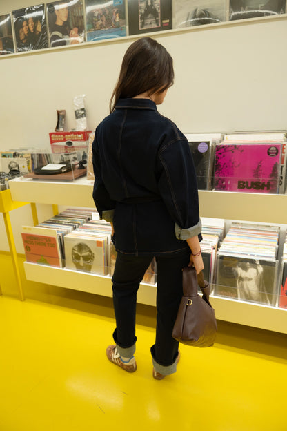 Koszula oversize z ciemnego jeansu