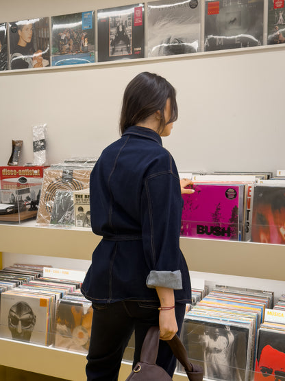 Koszula oversize z ciemnego jeansu