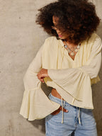 Blusa Manga Flare Yellow Butter