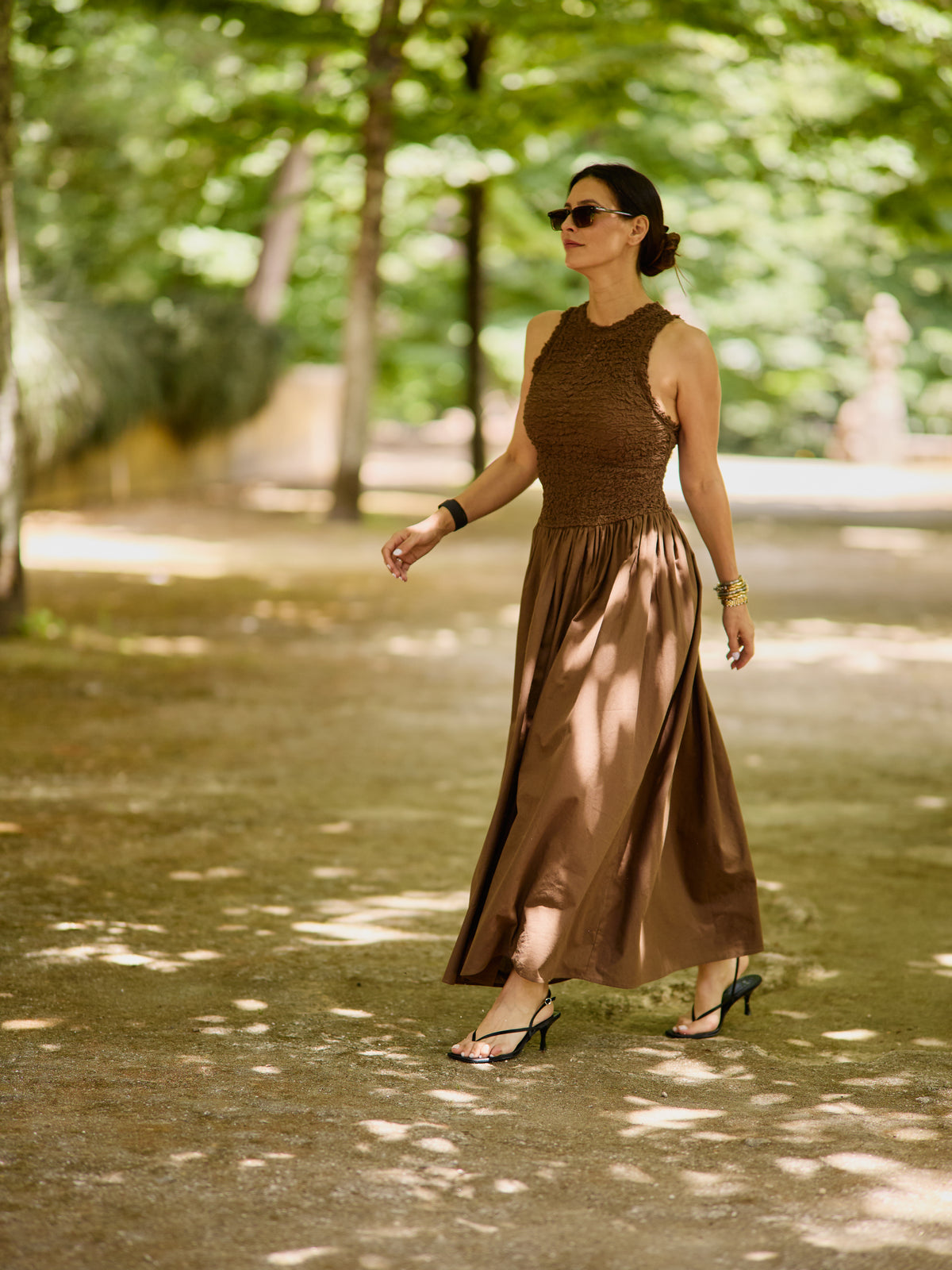 Chocolate Brown Halter Neck Dress