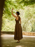 Chocolate Brown Halter Neck Dress