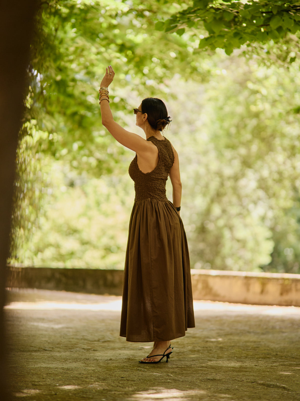 Chocolate Brown Halter Neck Dress