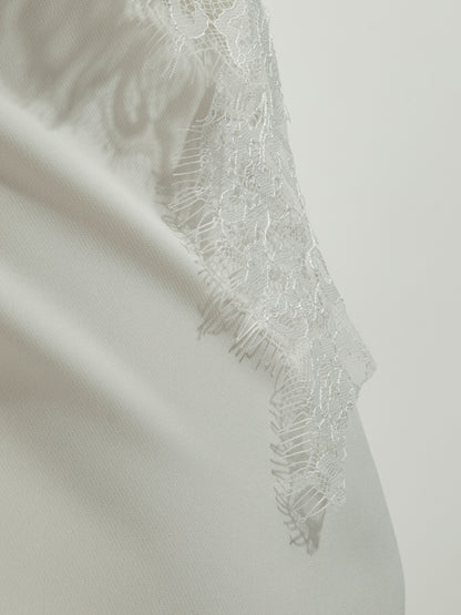 T-shirt Detalhe Renda Branco