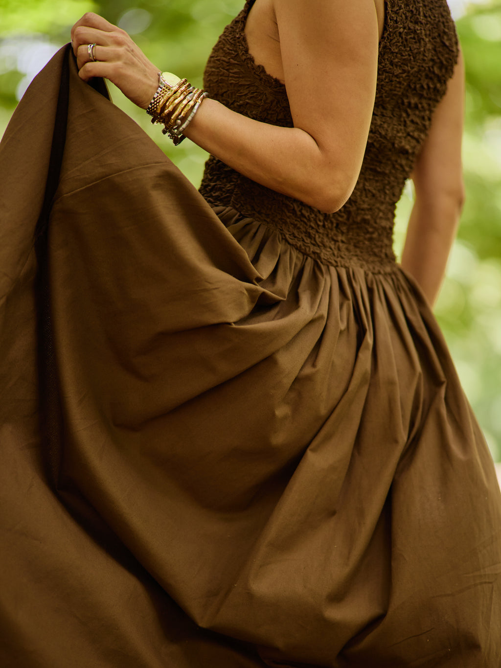 Chocolate Brown Halter Neck Dress