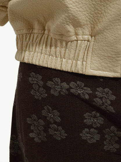 Veste en similicuir beige