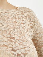 Nuisette en dentelle beige
