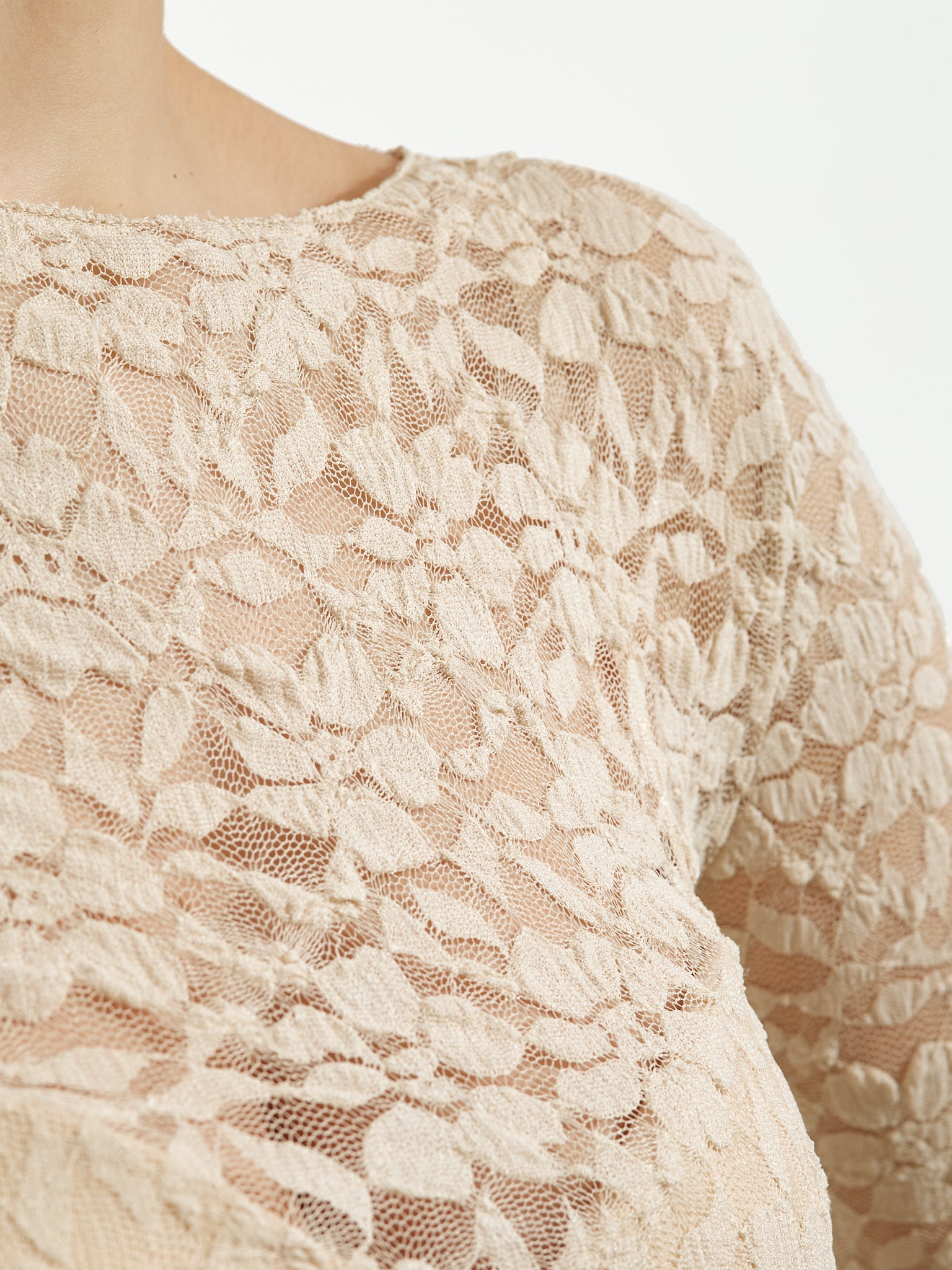 Nuisette en dentelle beige