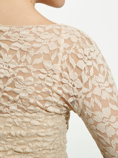 Nuisette en dentelle beige