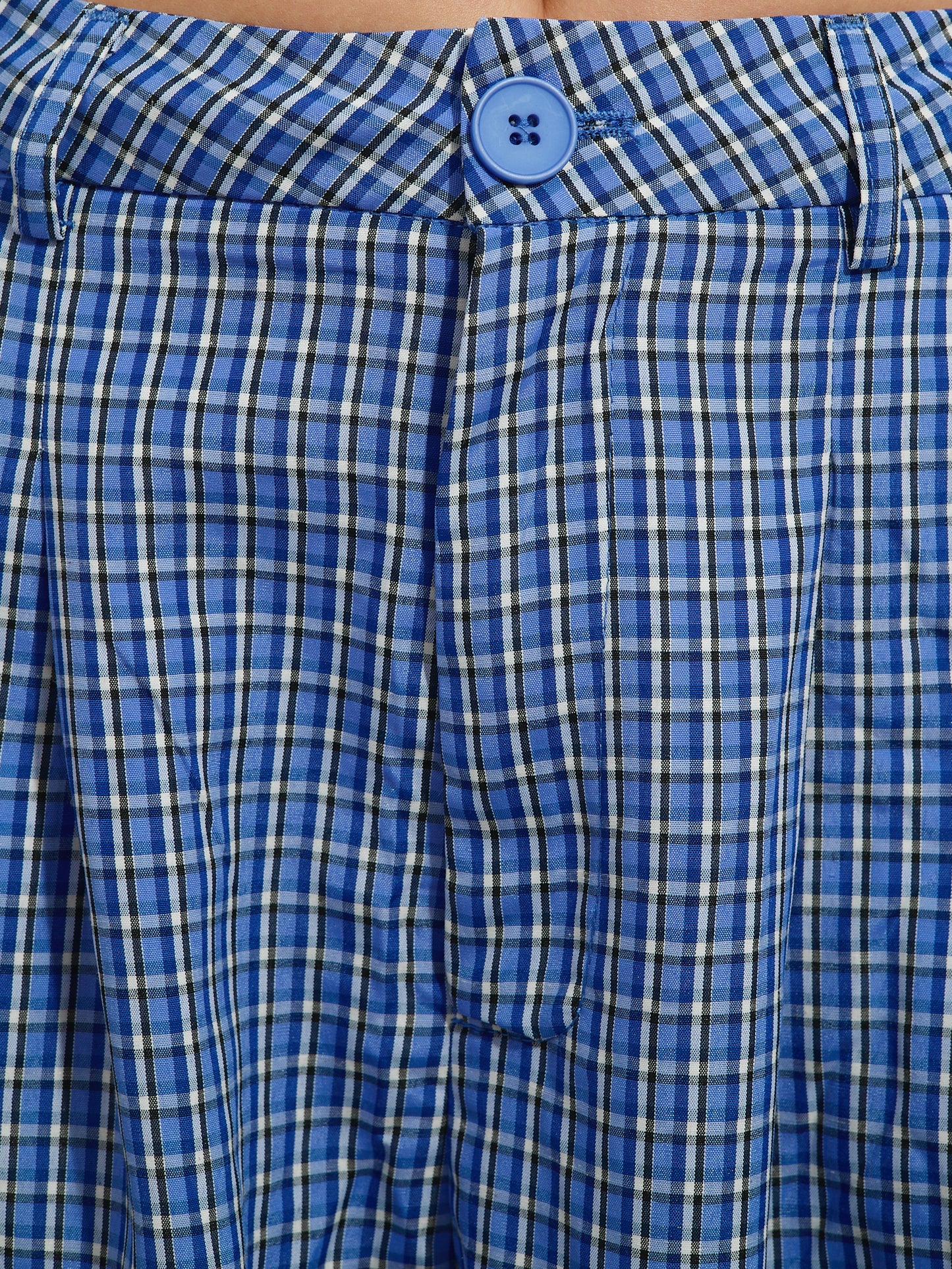 Pantaloni a palloncino a quadri blu