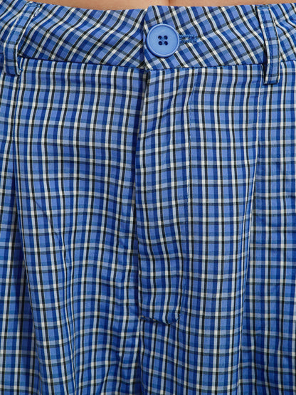 Pantaloni a palloncino a quadri blu
