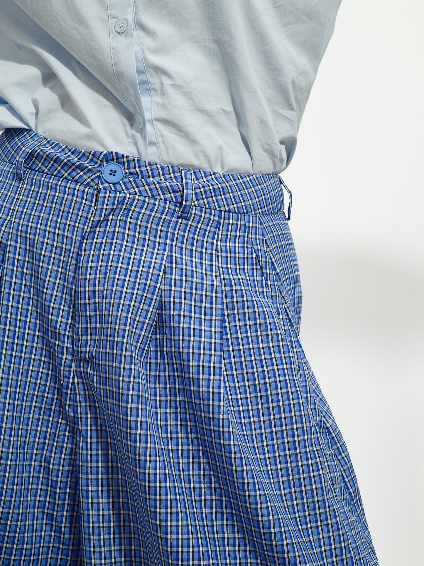 Pantaloni a palloncino a quadri blu
