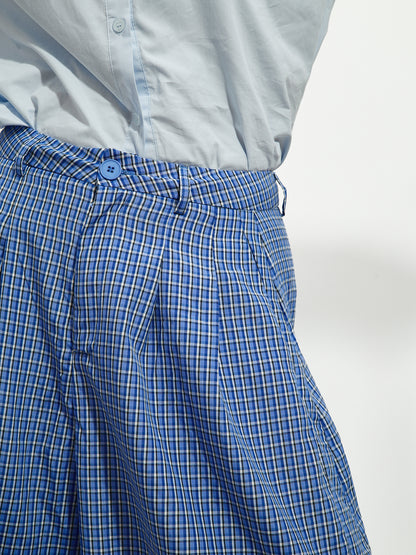 Pantaloni a palloncino a quadri blu