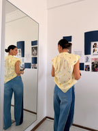 Camisa Yellow Butter Flores Costuradas