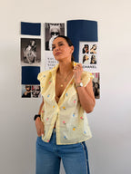 Camisa Yellow Butter Flores Costuradas