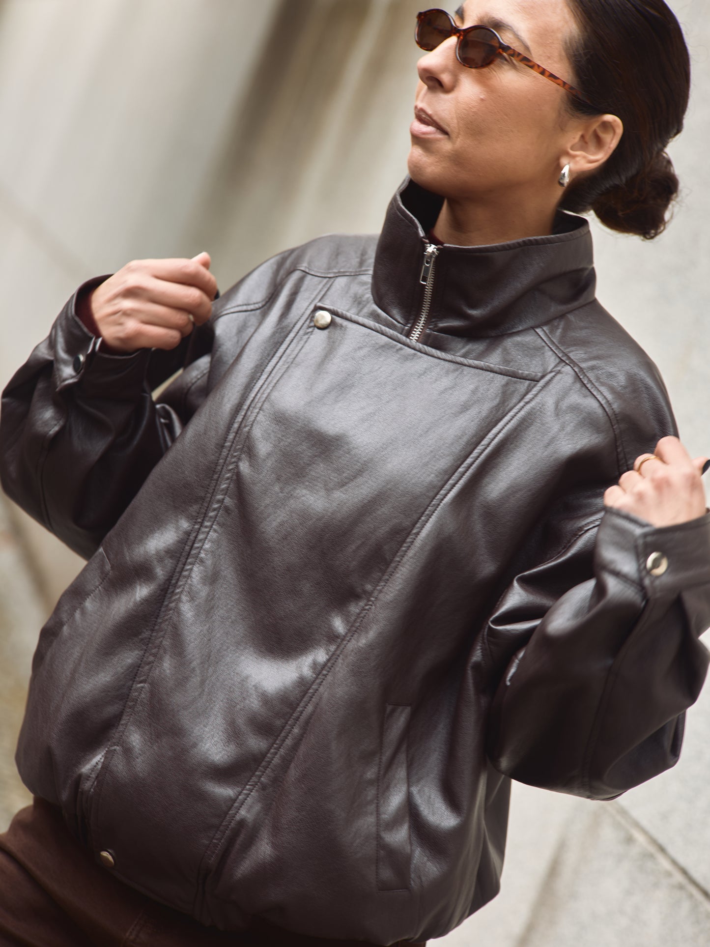 Blusão Ecopele Dark Brown