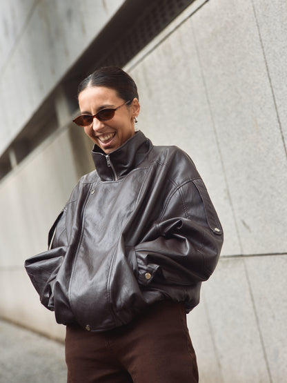 Blusão Ecopele Dark Brown