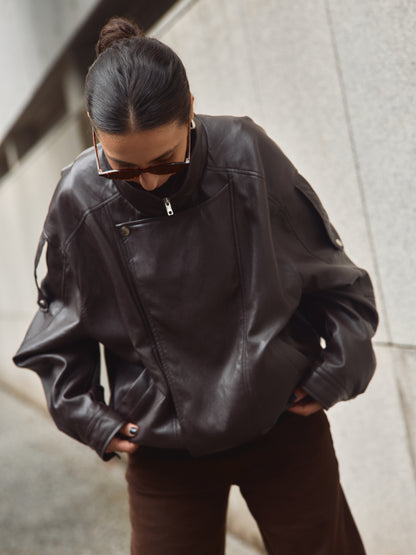 Blusão Ecopele Dark Brown