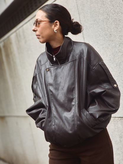 Blusão Ecopele Dark Brown