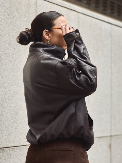 Blusão Ecopele Dark Brown